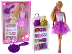 Conjunto de vestido morado con purpurina y zapatos B.active para muñeca Lucy