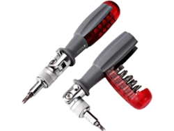 Destornillador De Trinquete Magnético 10 En 1, Mini Para Bolsillo, Ideal Para Hogar Y Accesorios De Coche, Rojo, 1 Pieza