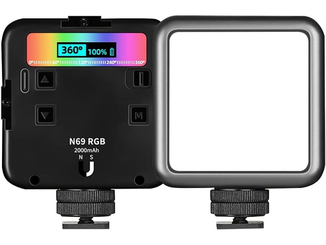 La Luz De Vídeo Rgb N69, Mini Luz Led Recargable Para Cámara, Ilumina El Soporte De Iluminación.
