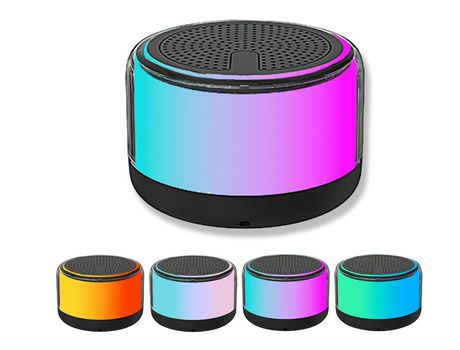 BISBISOUS Altavoz Bluetooth Mini Altavoz Bluetooth Portátil con Luz LED Calidad de Sonido HD para el Hogar Barbacoa Playa y Viajes Negro BISBISOUS