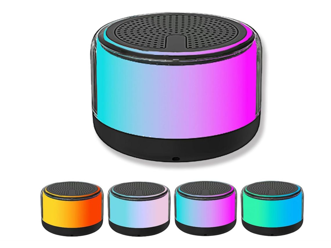 Altavoz Bluetooth portátil con luces, mini altavoz Bluetooth