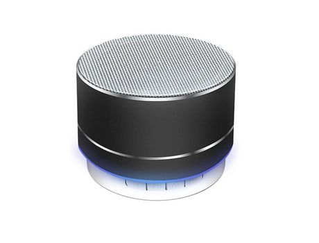Altavoz Bluetooth Chronus Altavoz Bluetooth con luces LED Sonido HD Mini altavoz portátil para el hogar Barbacoa Playa y viajes Negro BISBISOUS