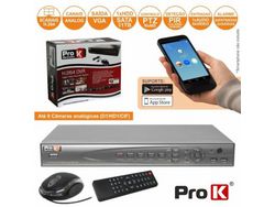 Grabador de Vídeo Digital 8 Canales Quad H264 Ethernet PRO K