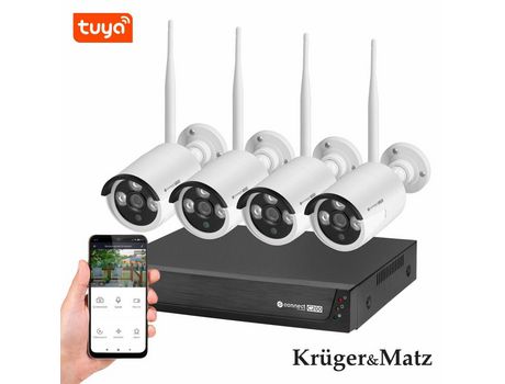 Pack Vigilancia 4 Cámaras Ip66 Wifi Tuya Kruger Matz