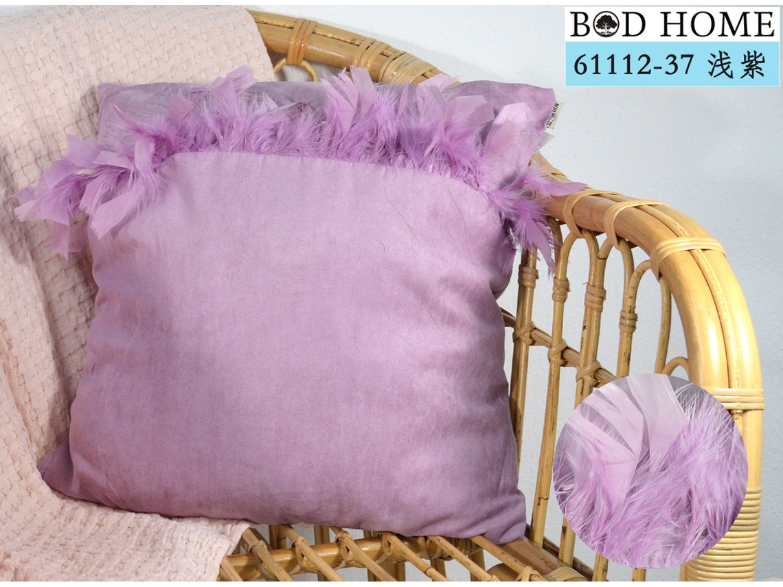 Almofada Lisa Com Peñas Roxo Claro 45*45cm BOD HOME