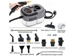 Limpiador a vapor de alta temperatura y alta presión con ajuste de 6 velocidades, apto para limpieza de cocina y coche (gris)
