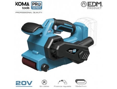 Lijadora de banda 20v (sin bateria y cargador) 14x27,5x17cm KOMA TOOLS pro series battery