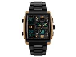 Reloj Hombre Moda Duradero Luminoso 50m Impermeable Reloj Quartz Electrónico Oro