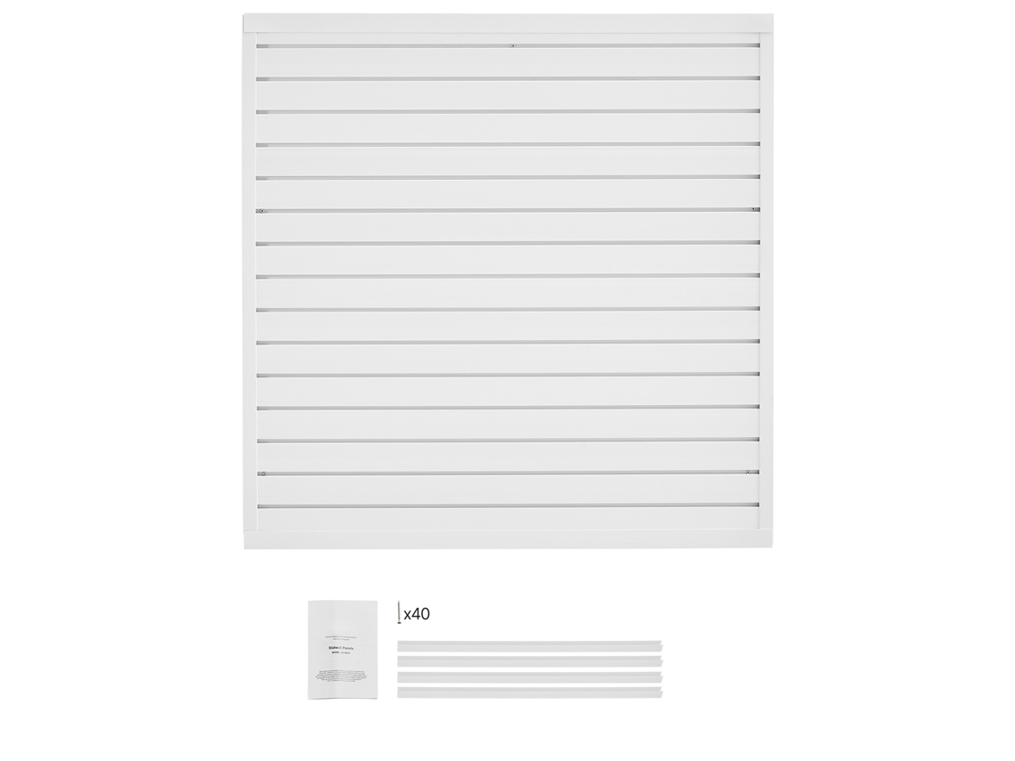Paneles de lamas Succebuy de PVC blanco de 1,2 x 1,2 m para garaje, diseño modular