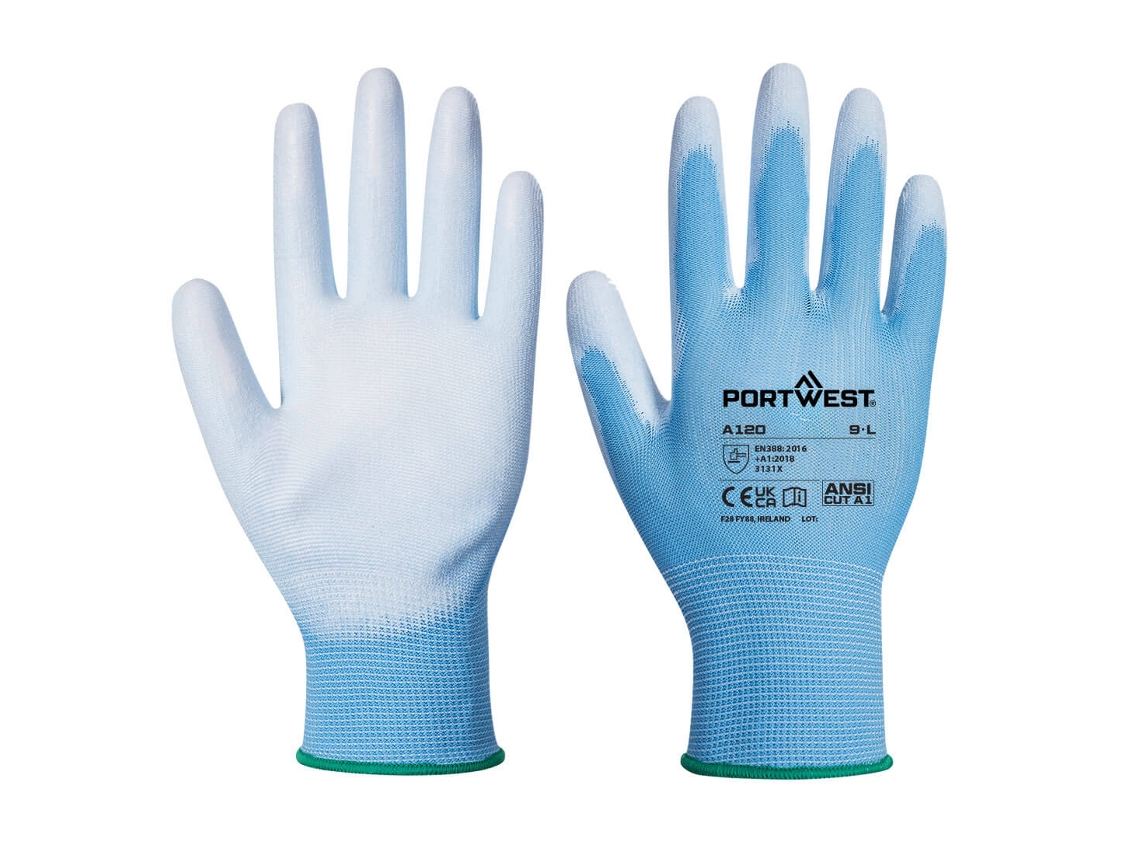Guante de PU con palma de alta destreza y transpirabilidad / Blanco / L Portwest