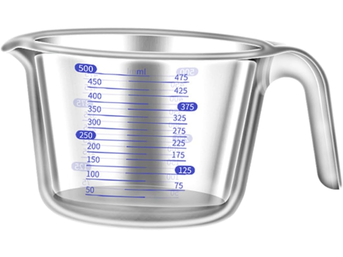 Recipiente, Taza, Vaso, Taza Medidora De Vidrio Transparente Para Leche Doméstica
