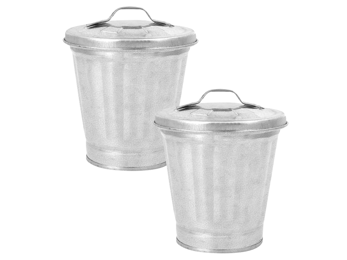 Salón Papelera Pequeña De Hierro Galvanizado
