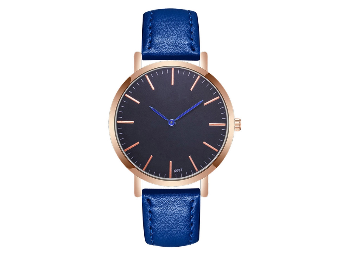 Reloj De Pulsera Minimalista Para Hombre Zhoulianfa De Piel Sintética Con Movimiento De Cuarzo Azul Real.