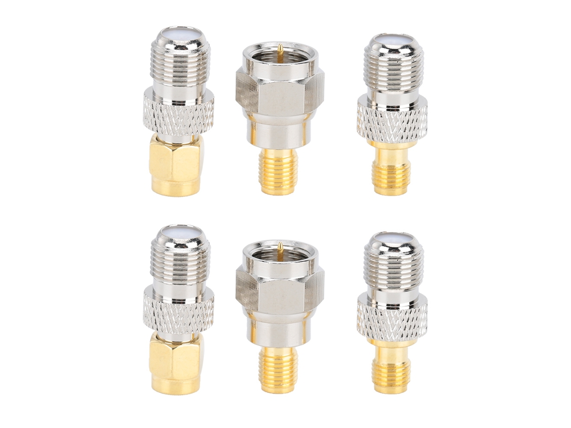 6 Adaptadores F A Sma De Latón Puro De 50 Ohmios Para Antenas Wi-fi Y De Radio Externas Con Conectividad Robusta.