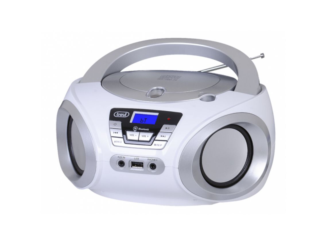 Boombox Estereo Portátil Cd Bluetooth Usb Aux-In TREVI Cmp 544 Bt Blanco TREVI