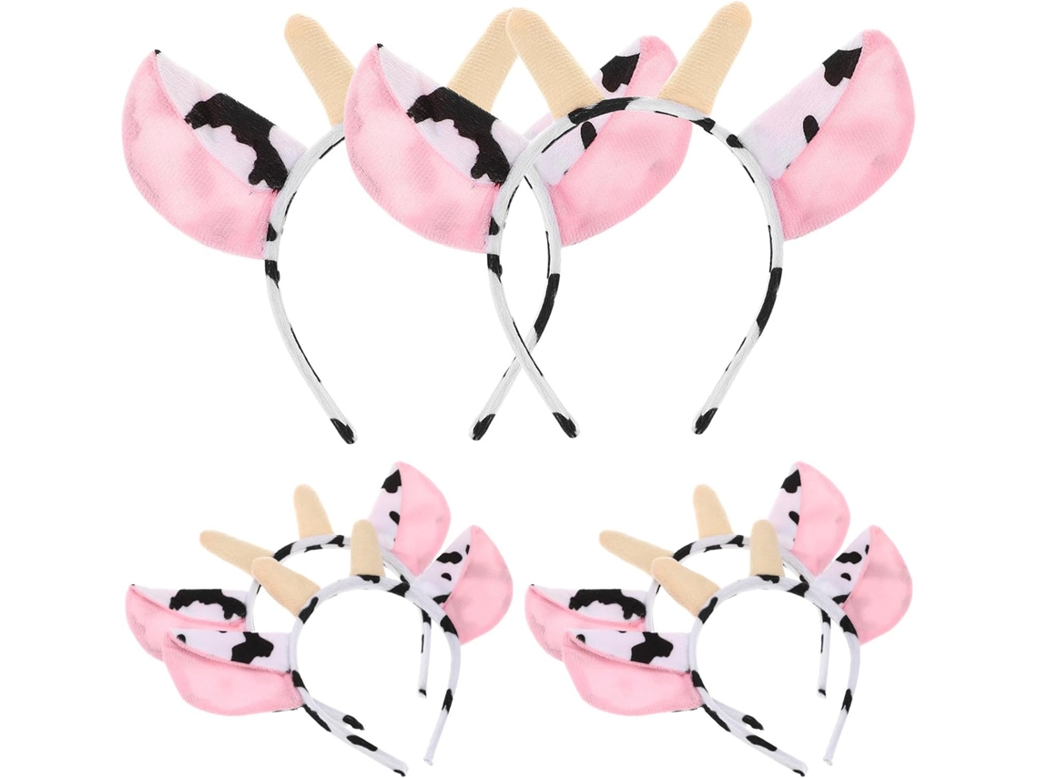 Lot De 6 Serrage, Têtes En Peluche Cornes De Vache