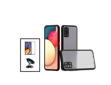 Kit de cubierta antigolpes Película protectora de cámara 5D Cubierta completa Soporte magnético para coche para Oppo A74 5G Negro PHONECARE
