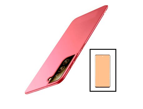 Kit de Vidrio Templado Ceramicglass Full Cover Slimshield Case para Samsung Galaxy S22 Plus 5G Rosa PHONECARE