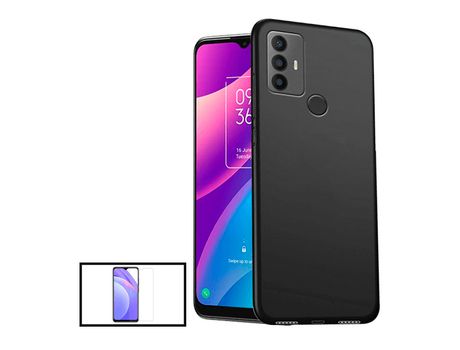 Clearglass Kit Cristal Templado Funda Silicona Líquida para Tcl 30 Se Negro PHONECARE