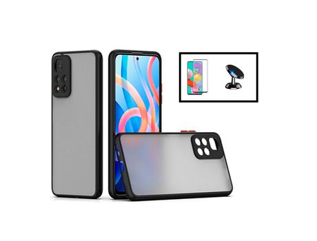 Kit Funda Anti Choque Cámara Protección Película 5D Cobertura Completa Soporte Magnético para Coche Xiaomi 11I Negro PHONECARE