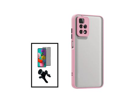 Kit de Cubierta Antichoque Película Protectora de Cámara 5D Soporte Magnético Reforzado Antiespía para Coche para Xiaomi Poco X4 Pro 5G Rosa PHONEC...