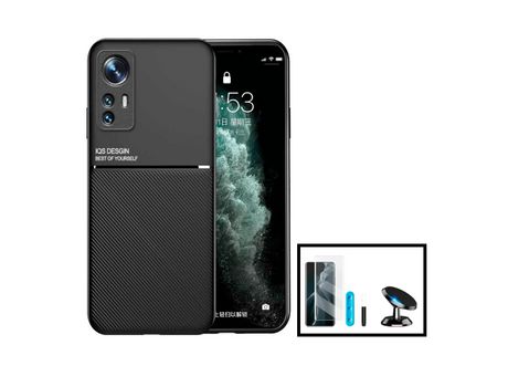 Magnetic Lux Cover Kit Nano Curved Uv Glass Film Soporte magnético para coche para Xiaomi 12X Negro PHONECARE