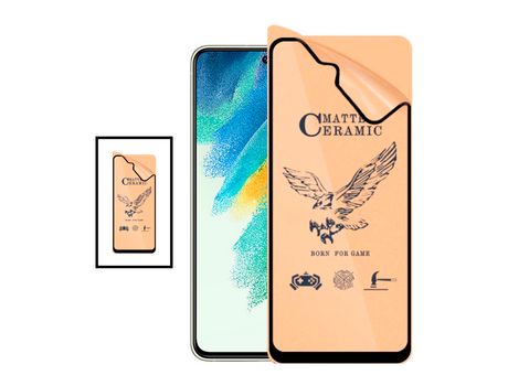 Kit 2 Fundas Completas Vidrio Templado Ceramicglass para Samsung Galaxy S22 Plus 5G Transparente/Negro PHONECARE
