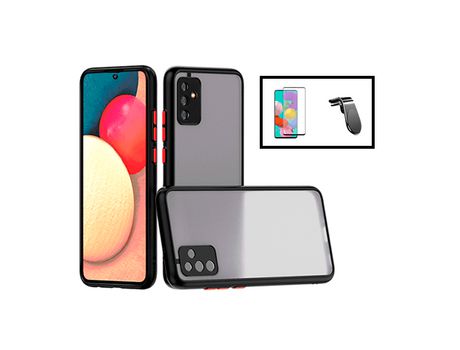 Kit Funda Antichoque Cámara Protección Película 5D Cobertura Completa Soporte Magnético L Conducción Segura Coche para Samsung Galaxy M52 5G Negro ...