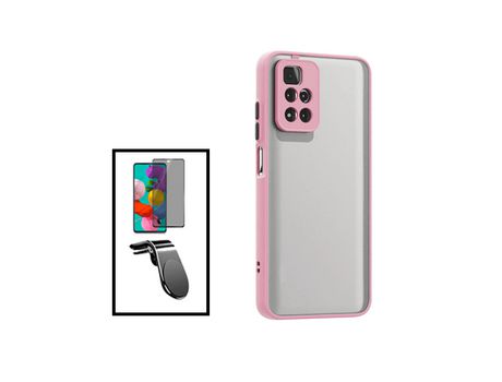 Kit Cubierta Anti Choque Cámara Protección Película 5D Anti-Spy Soporte Magnético L Conducción Segura Coche para Xiaomi 11I Hypercharge Rosa PHONEC...