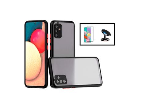 Kit Funda Anti Choque Película Protectora Cámara 5D Funda Completa Soporte Magnético para Coche Samsung Galaxy M52 5G Negro PHONECARE