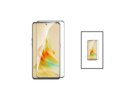 Kit 2 Película de Vidrio Templado 5D Full Cover para Oppo Reno 8T 5G Transparente/Negro PHONECARE
