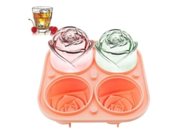 Omni-molde De Hielo En Forma De Rosa De Silicona Para Whiskey Cócteles Y Bebidas Refrescar Largo Tiempo Rosa