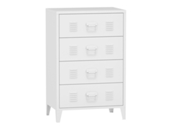 Cajonera Hämeenlinna de 4 cajones uso versátil acero 92 x 80 x 40 cm - Blanco [EN.CASA]