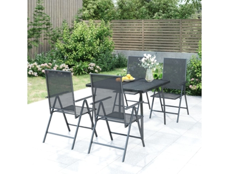 Conjunto 5 de comedor de jardín VIDAXL acero gris antracita
