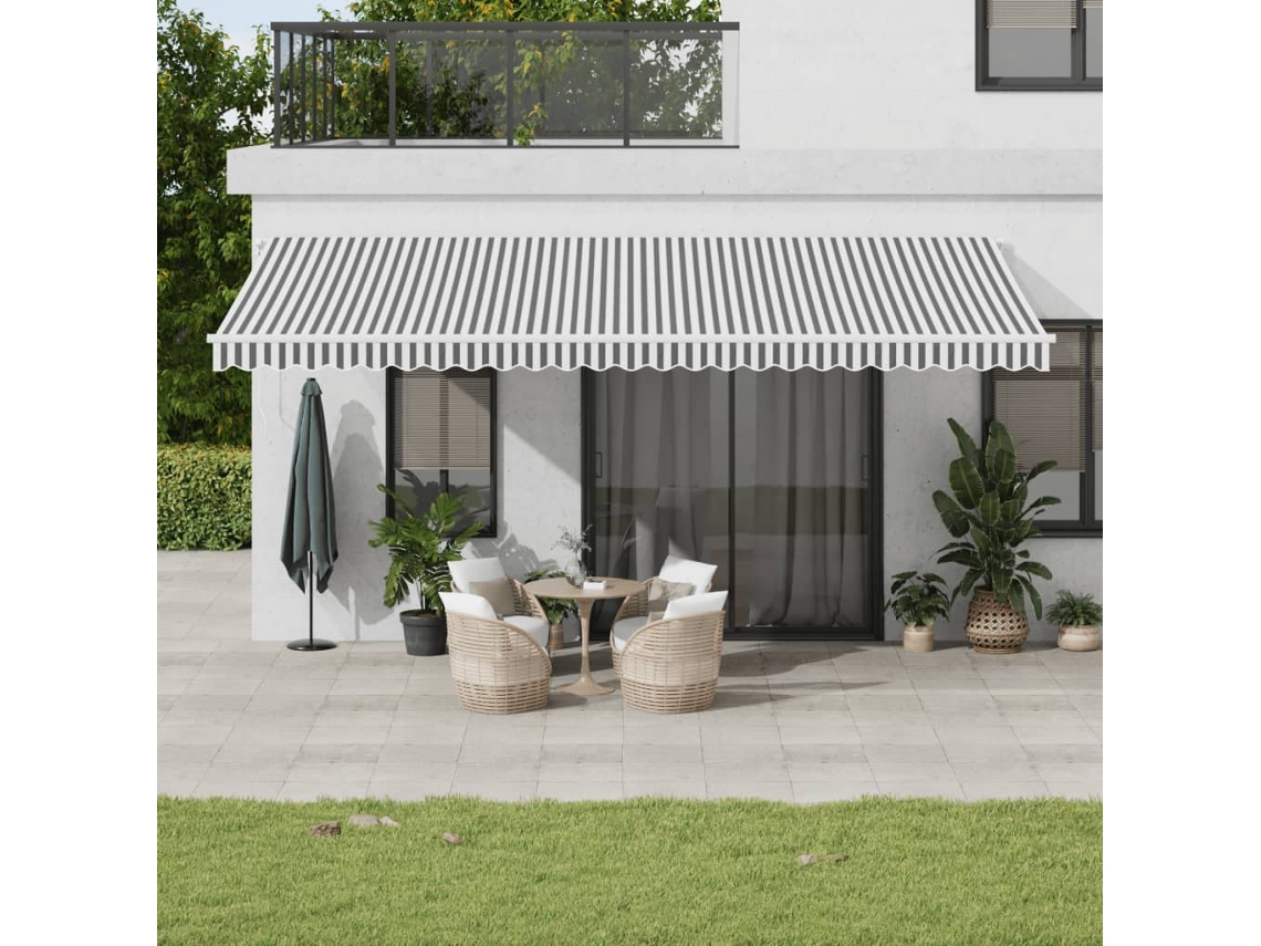 Maison Exclusive - Toldo Retráctil Automático Gris Antracita Y Blanco 600x350 Cm