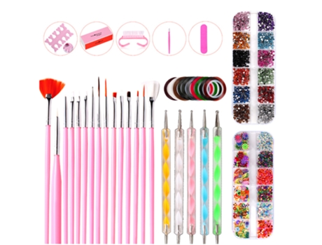Juego de herramientas para uñas en rosa (juego de 10 piezas)