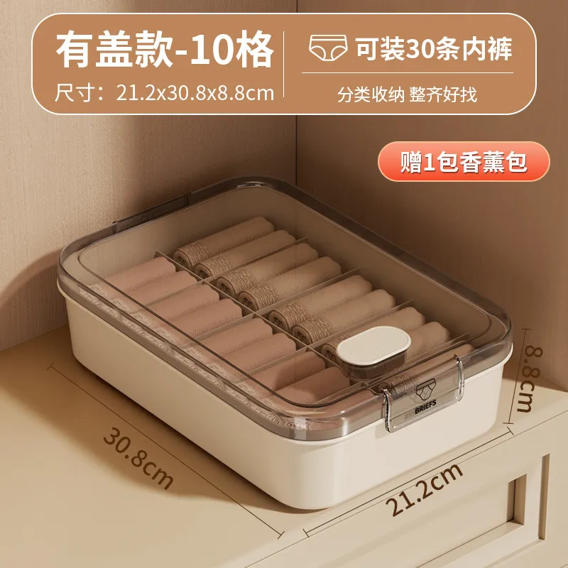Caja De Ropa Interior Con Tapa (10 Compartimentos) (ropa Int