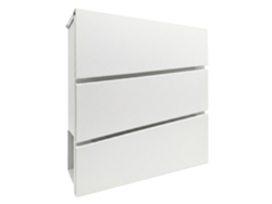 Buzón RELAXDAYS con compartimento para periódicos, 37,5 x 35,5 x 10,5 cm, DIN C4, resistente, 4 llaves, blanco