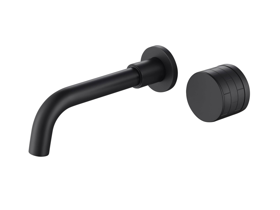 Grifo Mural Para Lavabo 042 De Latón Negro, Colección Céphise
