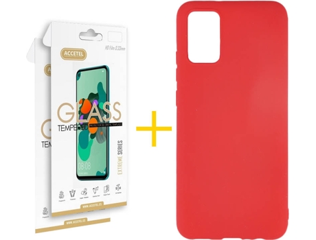 Kit Funda + Protector de Pantalla Samsung A02s ACCETEL 3037 Rojo
