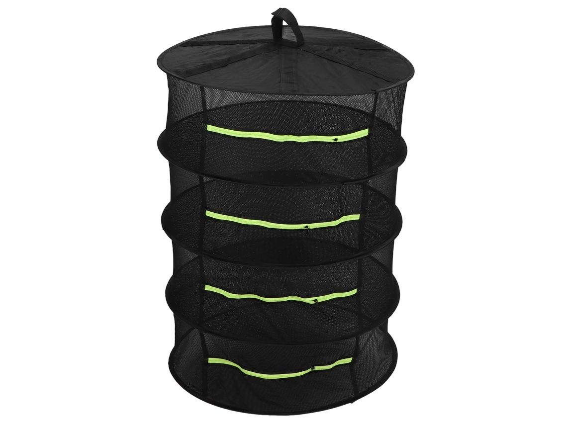 Estantería Colgante Para Secar Hierbas 4 Capas Plegable Red Malla Negra 60cm