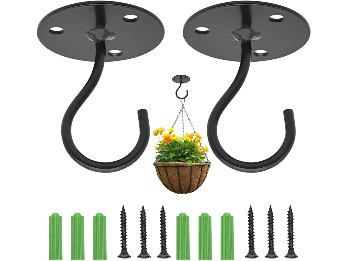 2 Ganchos De Techo Para Colgar Plantas, Soporte De Pared Metálico