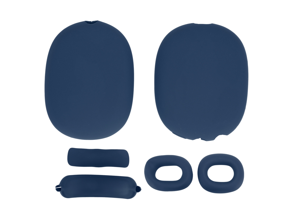 Kit Capa Protetora Fone Ouvido Silicone Almofada Tiara Earpad Para Fones Ouvido Supra-auriculares Ios Azul