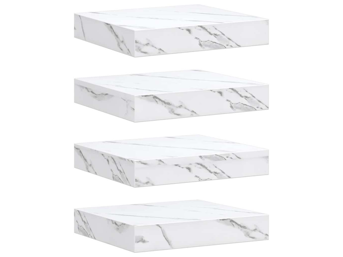 Juego de 4 estantes de pared de mármol blanco MAISON EXCLUSIVE (23x23,5x4 cm)