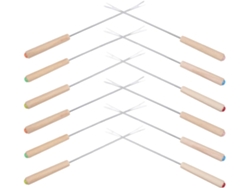 Tenedores Para Fondue De Madera De Roble Con Diseño Elegante, Agarre Cómodo, Juego De 12 Unidades.