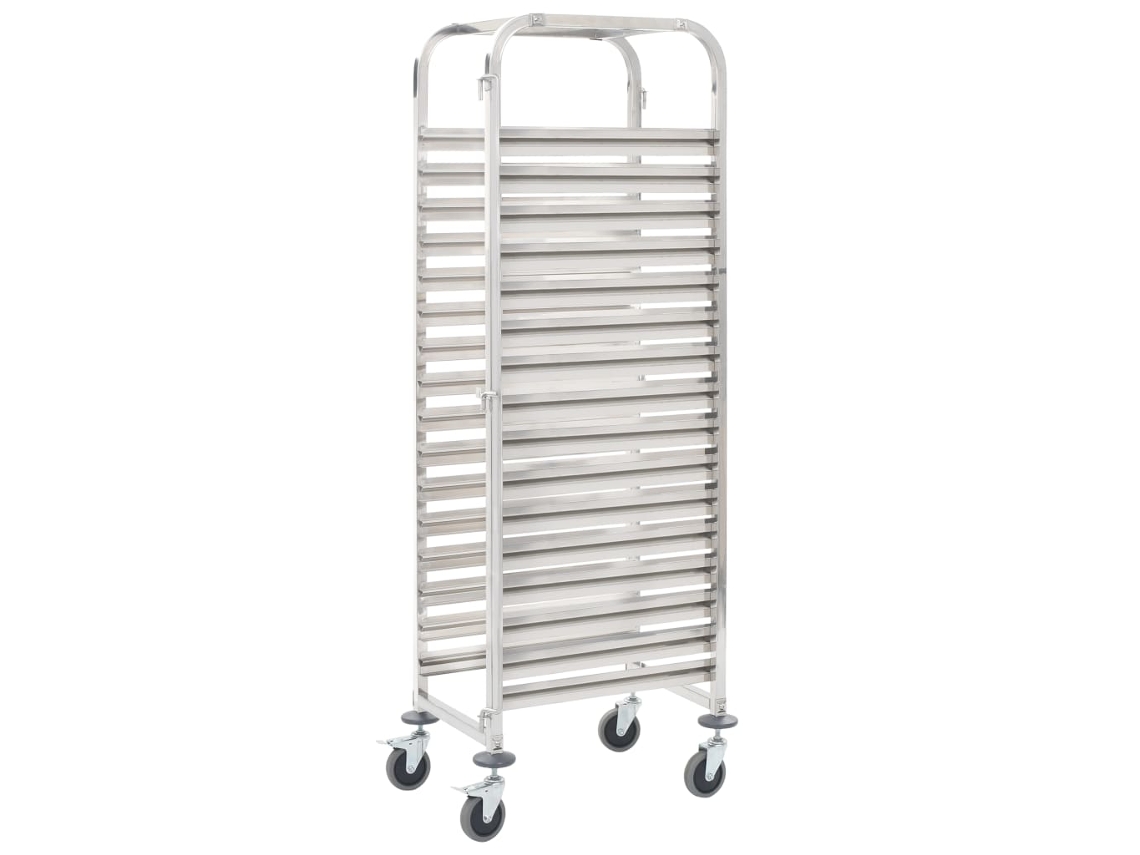 Carrito De Cocina 16 Bandejas Acero Inoxidable 38x55x163 Cm