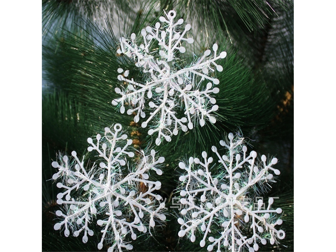 Adornos Navideños De Copos De Nieve Para El Árbol, Decoraciones Colgantes Festivas De Pvc, 8-15 Cm.