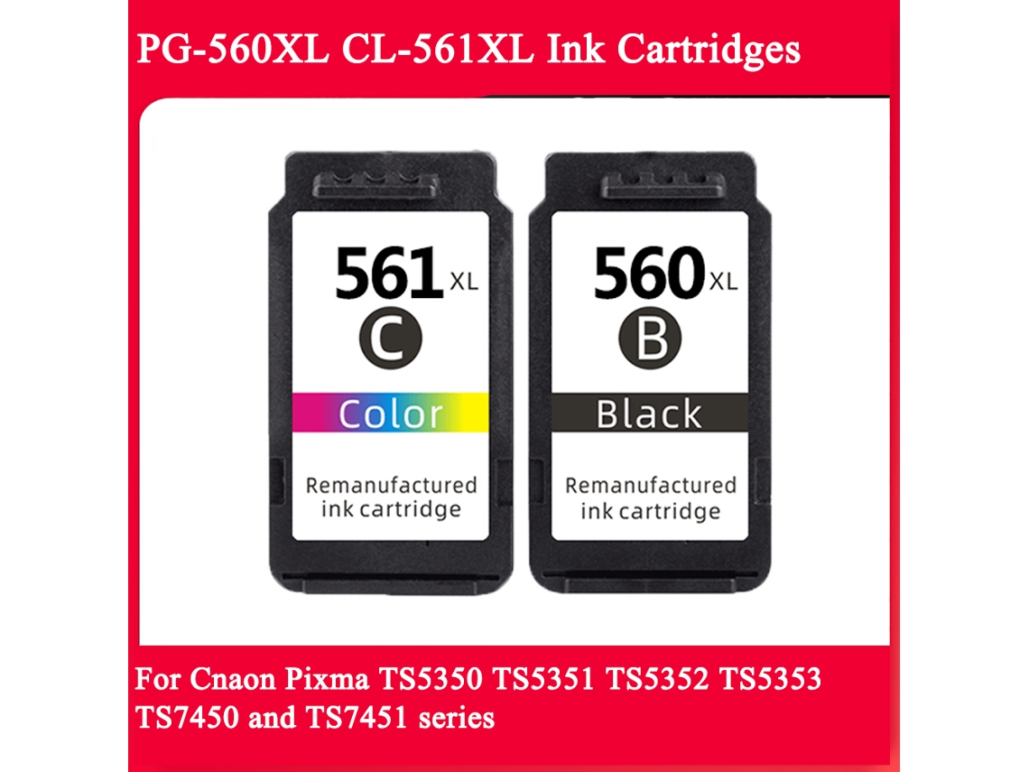 Cartuchos de tinta Color-pg560 Cl561 para impresoras Canon Pg-560 Cl-561 XL, Canon Pixma TS7450 TS7451 TS7450 TS5350 TS5351 TS5352