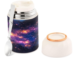 Termo para alimentos calientes, diseño colorido, acero inoxidable.