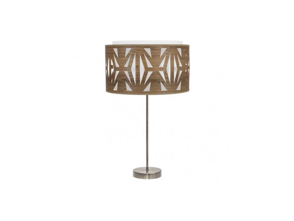 Lámpara de mesa alta Katerina 1xe27 Cuero/Madera oscura 61x30x30 cm Fabrilamp